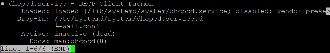 DHCP disabled