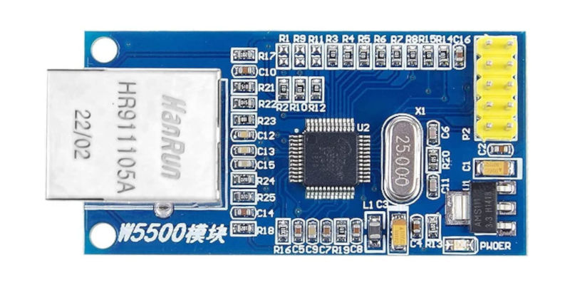 WIZnet W5500 Ethernet to SPI card